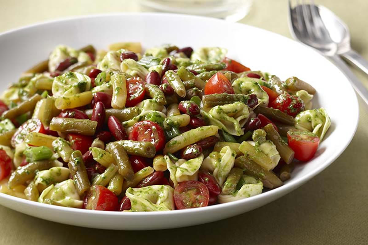 Bean, Tortellini & Pesto Salad - Read Salads